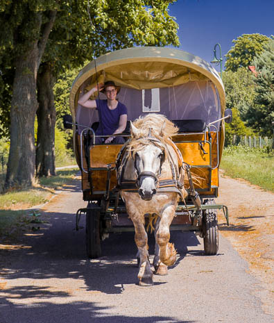 Susanne und Anja mit dem Planwagen durch die Uckermark (2015)